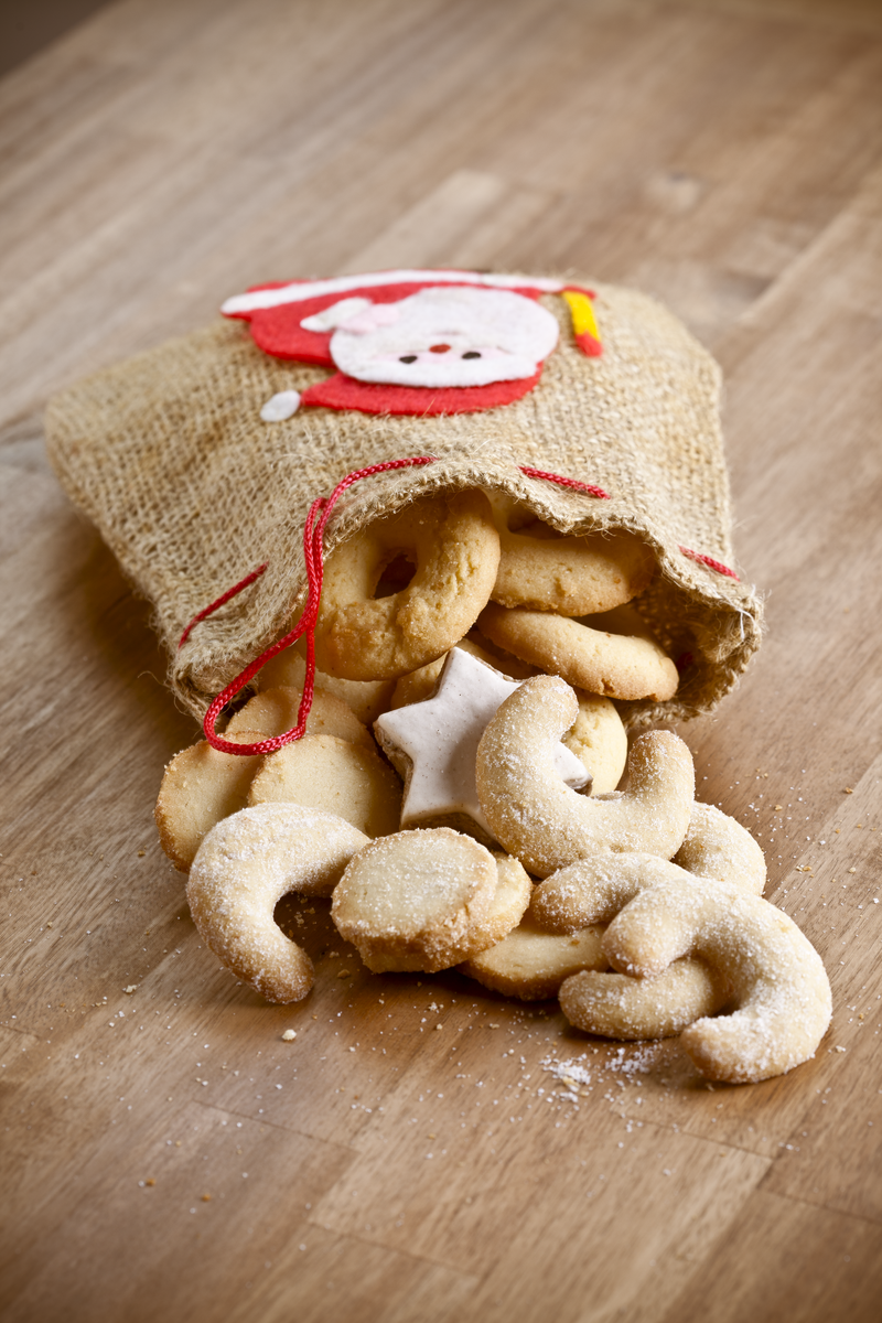 Weihnachtsgebäck in einem Sack