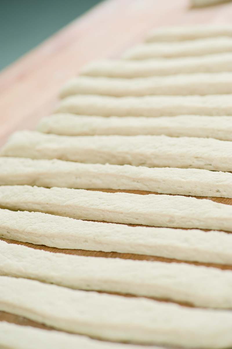 Zugeschnittene Teigstücken